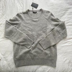 NWT NAADAM CASHMERRE CREWNECK SWEATERS LIGHT GRAY SIZE MEDIUM